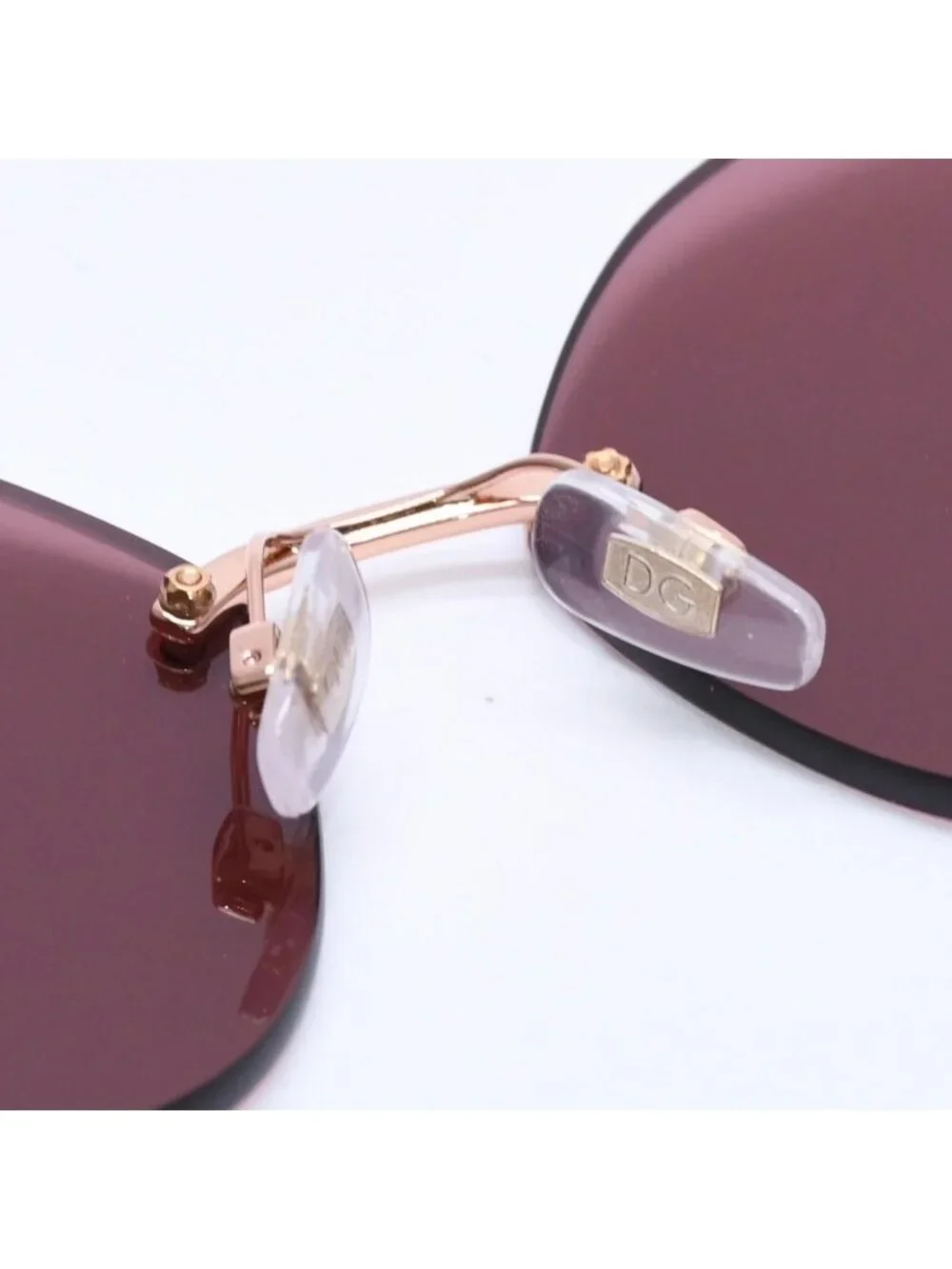 Dolce & Gabbana Sunglasses Pink Lens Gold Temple Eyewear